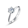 S925 Sterling Silver 6 Prong Solitaire Moissanite Ring Round Cut Classic Engagement Promise Ring for Women Wedding Jewelry MegaBDM