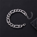 Hip Hop Silver Alloy Bracelet Cuban Bracelet  Insert Zircon Hot Selling High Quality  Bracelet