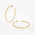 Trendy Earring 18K Gold Plated Simple Big Circle Hoop Earrings for Women Stainless Steel Statement Earrings Wholesale