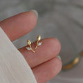 Mini Rose Flower Jewelry 925 Sterling Silver Simple Fashionable Design Cute Flower Zircon Stud Earrings for Women Girls
