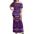 Casual Shoulder Midi Dress Traditional African Tribal Print Wholesale Evening Loose Silhouette 7XL Plus Size Women's