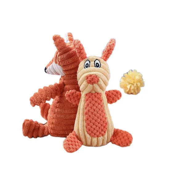 Wholesale Colorful Cartoon Animal Shape Stuffed Squeaky  Plush Squeaky  Dog Chew Toys