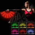 FAREA 33cm Eco-Friendly Printed Colorful LED Large Clack Bamboo Hand Fans Bamboo Ribs White Black Fabric Advertising Theme for