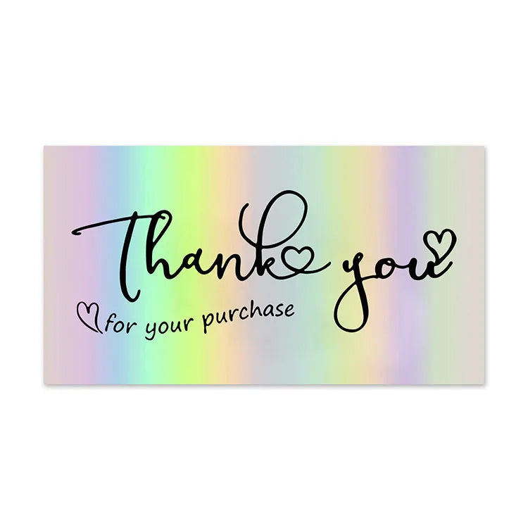 Holographic Thank You Greeting Cards Customize Thank You Cards for Business