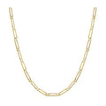 14K Gold Plated Link Chain Choker Paperclip Chain Necklace for Women