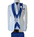 2025 Brand Suit Men 3 Pieces Groom Wedding Men Suit Set Fashion Designs White Business Jacket Vest Royal Blue Pants Dress Tuxedo