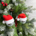 Popular 5cm Silver Foam Mini Santa Hat Hanging Ornaments Christmas Tree Bauble Shiny Disco Mirror Ball