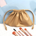 Custom Logo Printed Soft Waterproof Pu Leather Swimwear Bikini Storage Bag Reusable Drawstring Leather Pouch
