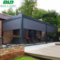 2025 New Design Aluminum Pergola Motorised Louver Roof Waterproof Automatic Gazebo Garden