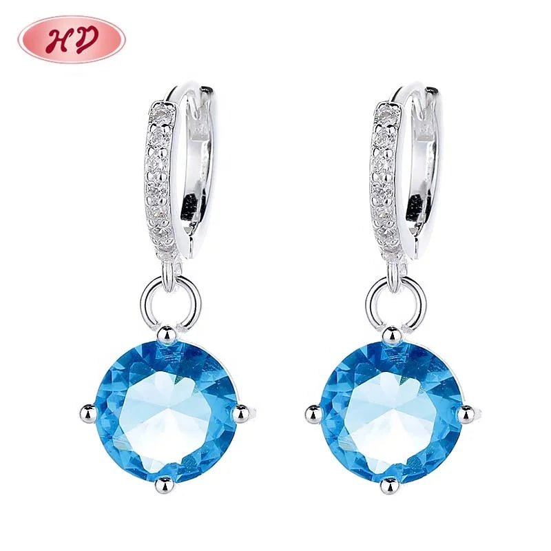 Blue Drop Earrings for Women Wedding Gifts Hypoallergenic Minimalist Wholesaler Jewelry