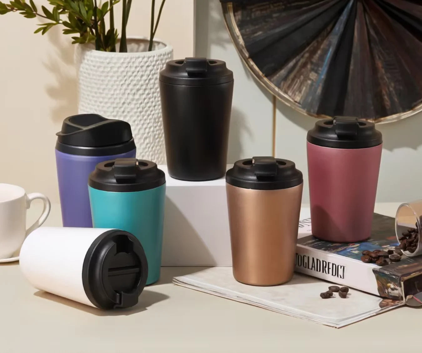 Mini 12oz Portable Stainless Steel Thermos Cup Modern Design for Office Home or Car Use Cross-Border Wholesale