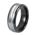 Tizti Jewelry 8mm Polished Hot Natural Grey Black Zirconium Luxury Tantalum Polished Ring