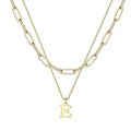 New Mini Bubble 26 Letter Necklace Women's Fashionable Simple Pap Double Layer Stacked Clavicle Chain
