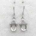 Sterling Silver 6*8mm Semi Mount Hook Earrings Empty Support Blank Claws Setting S925 Base Without Center Stone for DIY Inlay