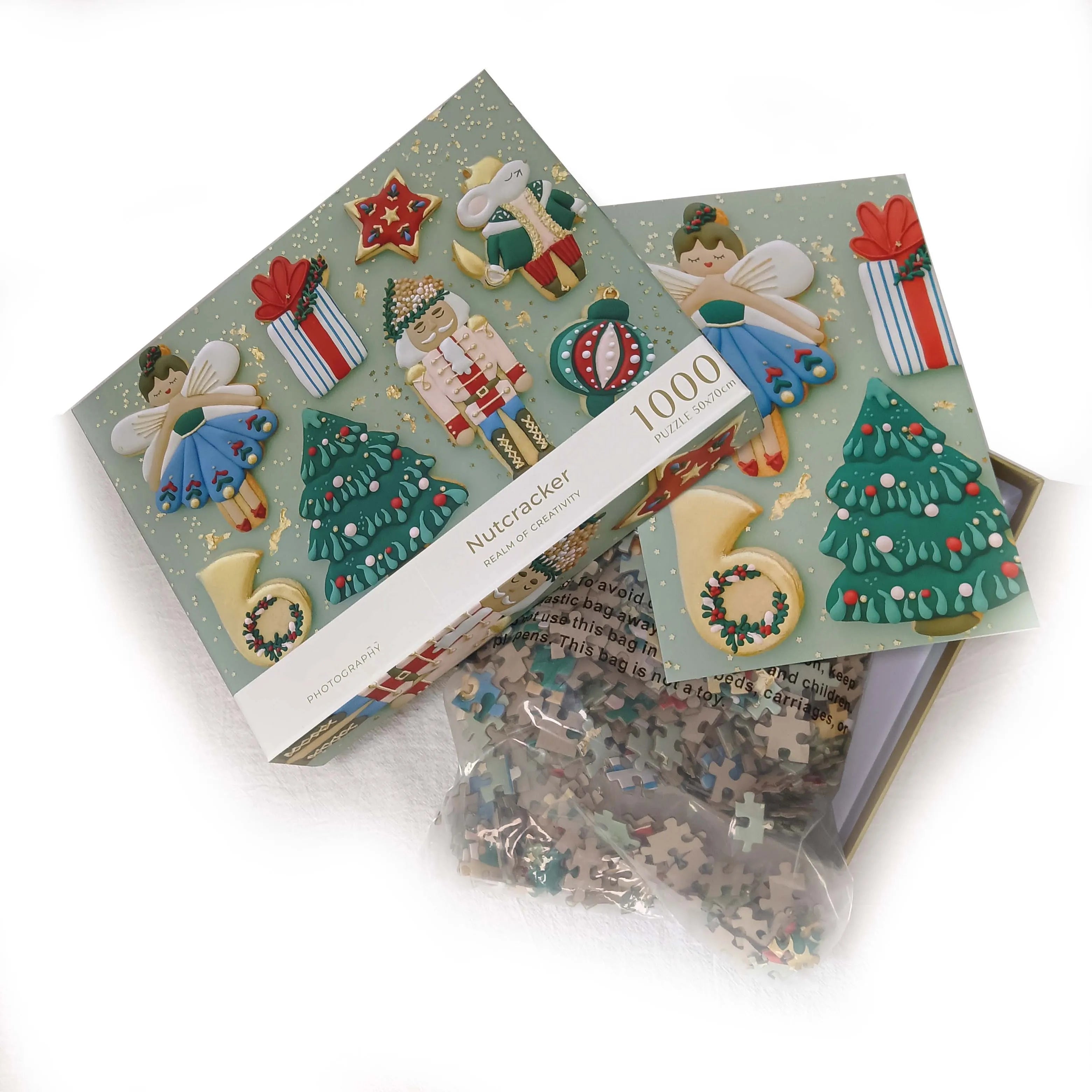Personalized Christmas Theme 1000 Piece Custom Educational Paper Jigsaw Puzzle DIY Toy for Adults