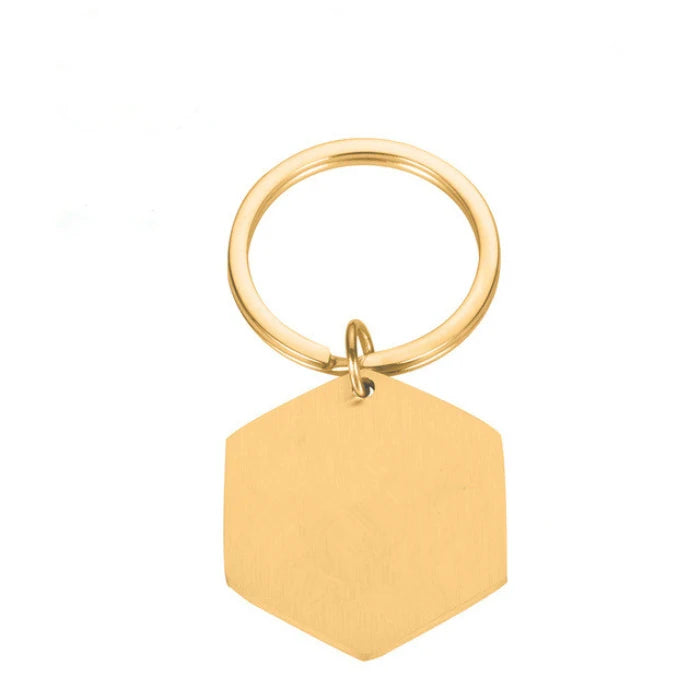 Factory Cheap Price Blank Keychain Stainless Steel Hexagon Keychain Custom Keychains for Cars Cheap Football Key Chais Key Chain