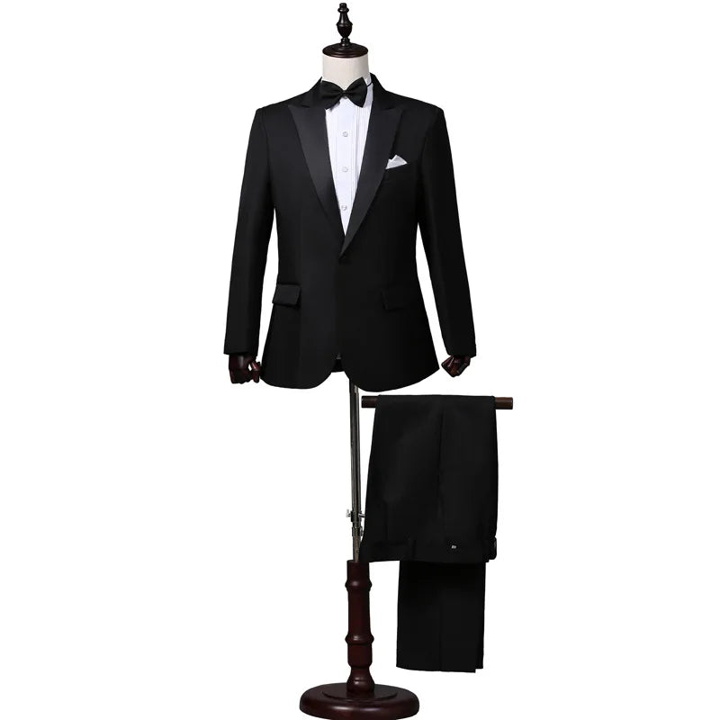 2024 Men's Performance Breathable Business Suit Graduation Season Two-Piece Photo Group Dress Set