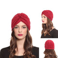 12pcs 12 Colors Women Muslim Turban Arabia Headwrap Hijab Twist Pleated Bonnet Ladies Headwear Islamic Headband