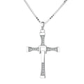 Cross Necklace for Men S925 Sterling Silver Inlaid Zircon Rotatable Fashion Punk Rock Style Pendant Necklace Male Jewelry