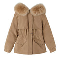 Winter Jacket Women Fur Liner Hooded Short Parkas Warm Slim Winter Coat Women Puffer Jacket Cotton Padded Outwear Ecowalson