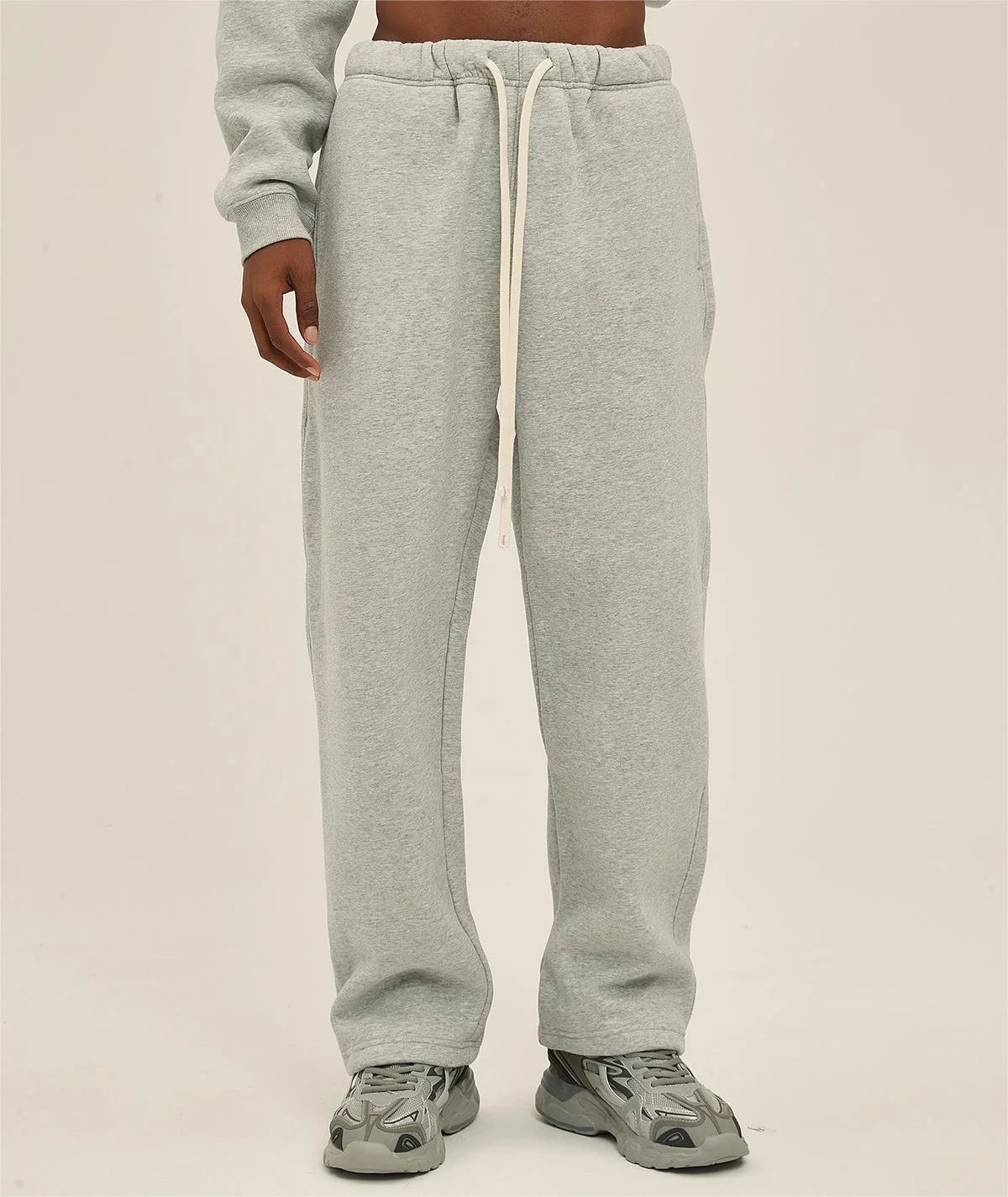 Custom Embroidery Print Logo Heavy Weight Flare Sweat Pants Fleece Jogger Cotton Straight Wide Leg Trousers Sweatpants for Men