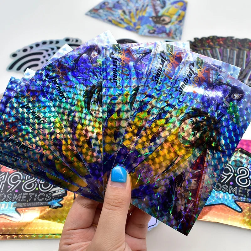 High Quality Custom Design Die Cut Vinyl Sticker Rainbow Glitter Hologram Holographic Sticker