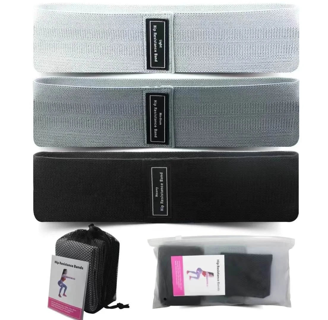 Fabric Booty Non-Slip Elastic Workout Exercise Resistance Bands Cotton and Rubber Fabric Stretch Hip Bands for Legs