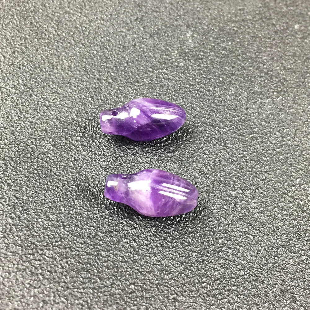DIY Fancy Amethyst Jewelry Handmade Flower Bud Stamen Pendant Necklace for Women Elegant Party Cocktail Short Chain