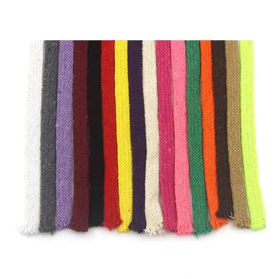 Factory Direct Selling Cheap Colorful Woven Round 100% Cotton Elastic Rope for Bags Shoes & Garment