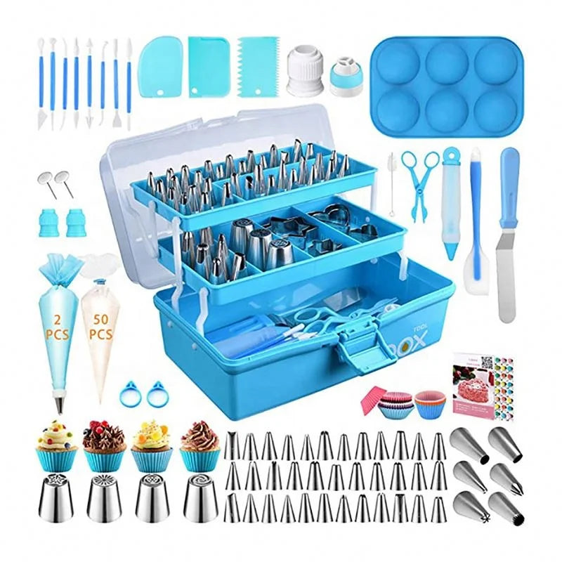 236pcs Cake Baking Decorating Accessories Tool Set Storage Box Cake Decorating Supplies Tools Kit