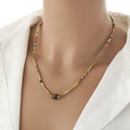 Hot Selling Women's Natural Spotted Semi-Precious Stone Beaded Necklace Choker Copper Hook Design Wedding Party Gift Jewelry