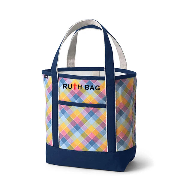 Ruthbag Women's Casual Long-Handle Corduroy Shoulder Tote Reusable Handbag Custom Printed Logo Letter Pattern Medium Shopping