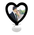Heart Shape Sublimation Blank Custom LED Magic Mirror Photo Frame With USB Charger for  Valentine's Gifts