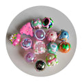 100pcs Mixed Acrylic Hand Painted Bead Oil Drop Beads Plastic Pens Beads for Christmas Ornaments Necklace Bracelet Jewelry DIY