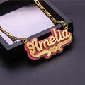 Custom Name Necklace 18k Gold Plated Engraved Name Letter Customized Custom Engraved Pendant Necklace Collar Con Nombre