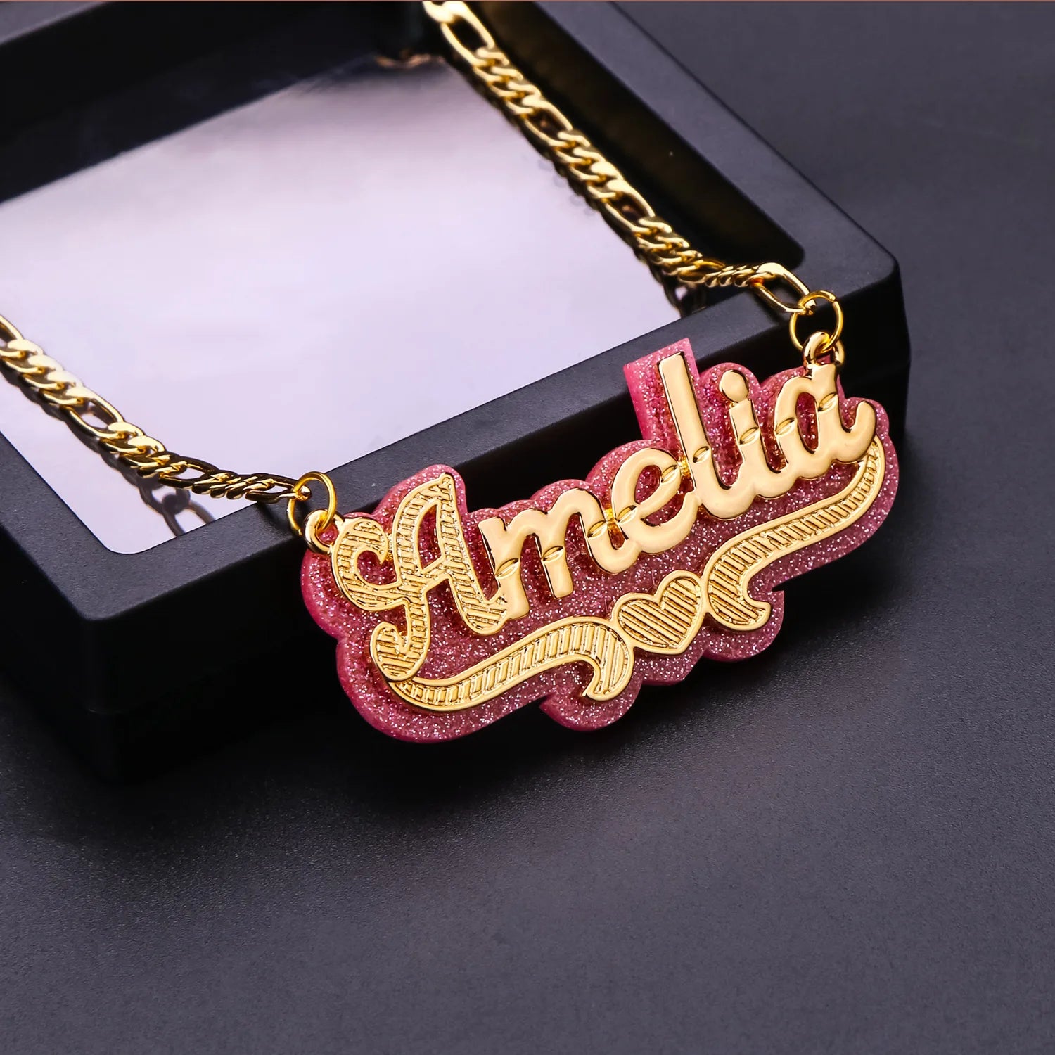 Custom Name Necklace 18k Gold Plated Engraved Name Letter Customized Custom Engraved Pendant Necklace Collar Con Nombre