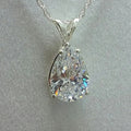 CAOSHI Water Drop Elegant Pure Pendent Necklace Pear Zircon Women Lady Girls Gifts Crystal Necklace Silver