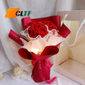 Handworks Crochet Flowers Bouquet Rose Flower for Decoration Crochet Flowers Rose with Beautiful Color Valentines Day Gift