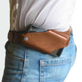 YY Wholesale EDC Anti-Theft Pu Leather 4mm Thick Moto & Biker Style Phone Sleeve Outdoor Purse Belt Bag All Seasons
