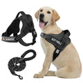 Saddle Style No Pull Oxford Dog Harness and Leash Set Adjustable Reflective Service Pet Harness Vest Personalised Name Patch