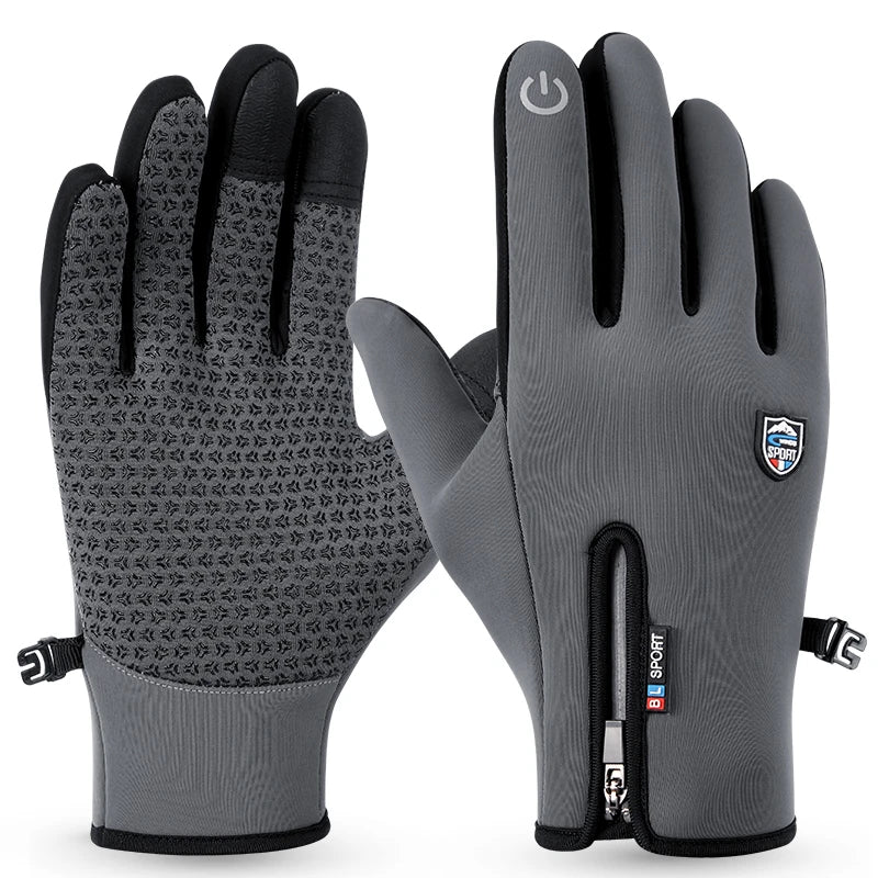 Warm Winter Fleece Lining Bike Riding Touch Smartphone Gloves Waterproof Outdoor Ski Gloves