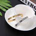 Custom Name Bangles Cuff  Bracelet Allah Islam Muslim Arab Stainless Steel Deep Engraved Bangle