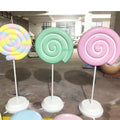 Customized Party Decoration Props Fiberglass Big Lollipop Sculptures/resin Lollipop Sticks/cotton Candy Sculptures