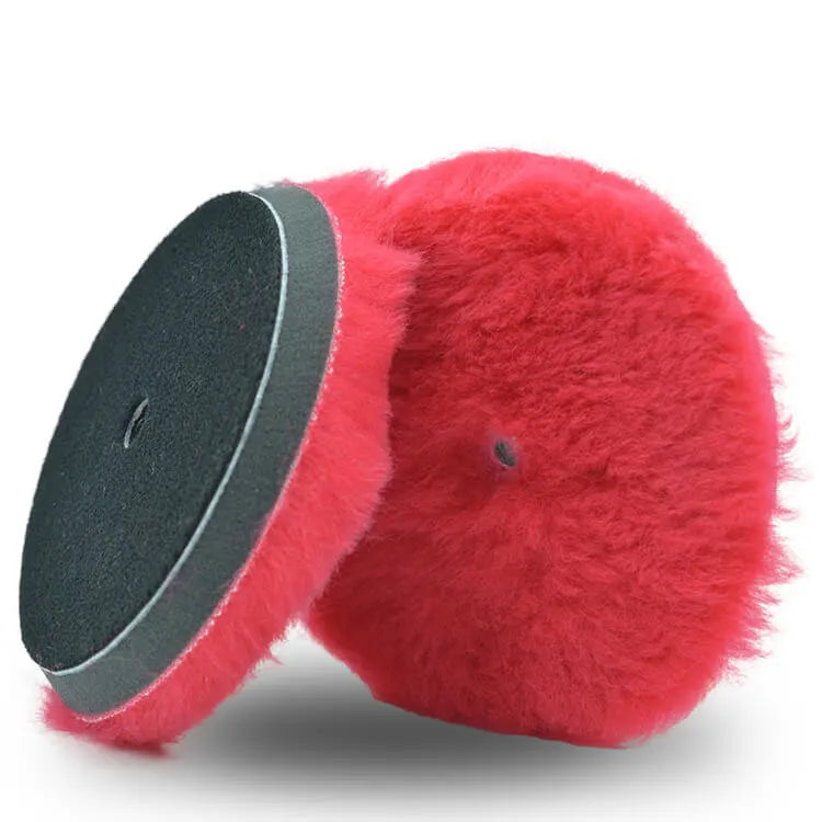 5 Inch Japanese Style 100% Wool Red Wool Buffing Pad for Dual Action Polisher Ro Polisher for Auto Care