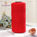 Charmkey 2mm 150m  Hollow Cotton Thread Macrame Organic Pure Cotton Rope Braided Cotton