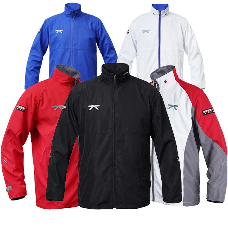 Wholesale Taekwondo Jacket Windproof Waterproof Windbreaker Red and White Models Jacket Autumn Long-sleeved Sportswear Dojos