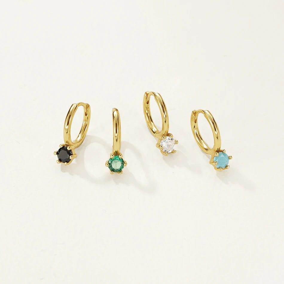 Nagosa Wholesale Jewelry 18k Gold Vermeil 925 Sterling Silver Zirconia Hoop Earrings for Women