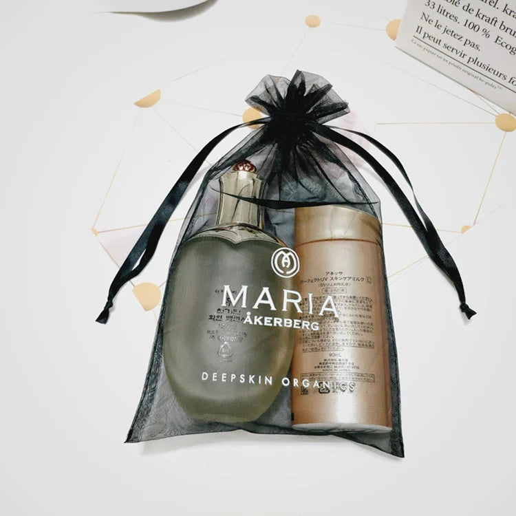 Chuanghua Custom Logo Printed Jewelry Packing Transparent Gift Bag Organza Drawstring Pouch Bags