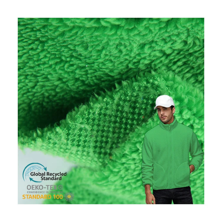 Custom Soft Hand Feeling 100 Polyester Wool Like Polar Sherpa Fleece Fabric Boucle Fabric