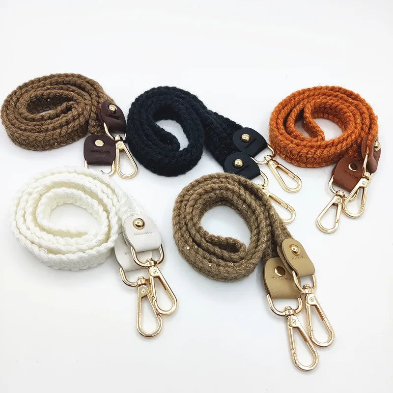 New Arrival 2CM Width Braid Knit Bag Strap Gold Silver Gunmetal Clasps Crossbody Strap Bag Shoulder Strap